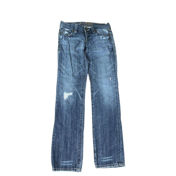 Denim - Old Navy Special Edition Low Waist Size 4 Distressed/Knee Hole Denim Jeans